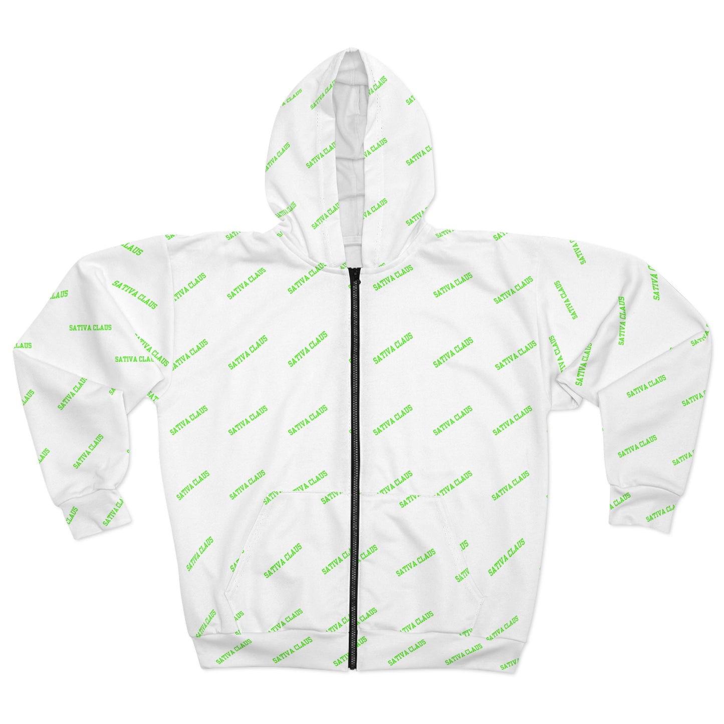 Stylish Unisex Zip Sativa Claus Hoodie
