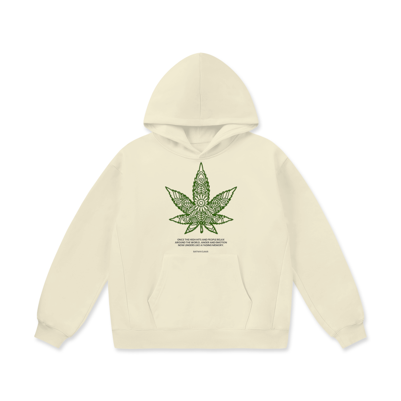 Oversize Heavyweight Fleece Hoodie "Purpose Of Sativa Claus"
