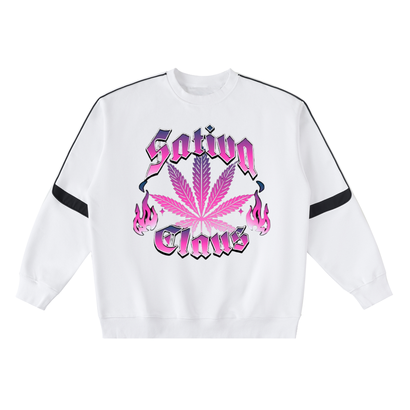 Oversized Crewneck Taped Sweatshirt "Purple Sativa"