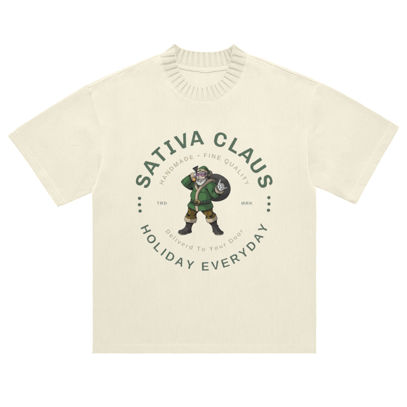 Heavyweight Knitted Round Neck T-Shirt "Holiday Everyday"