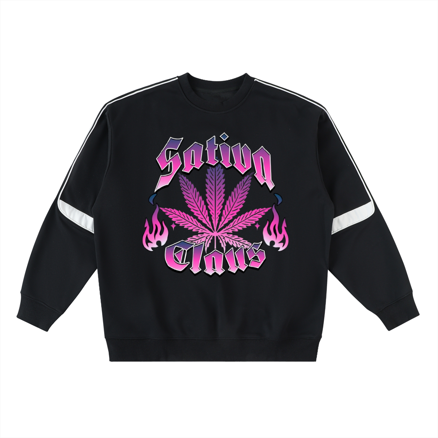 Oversized Crewneck Taped Sweatshirt "Purple Sativa"