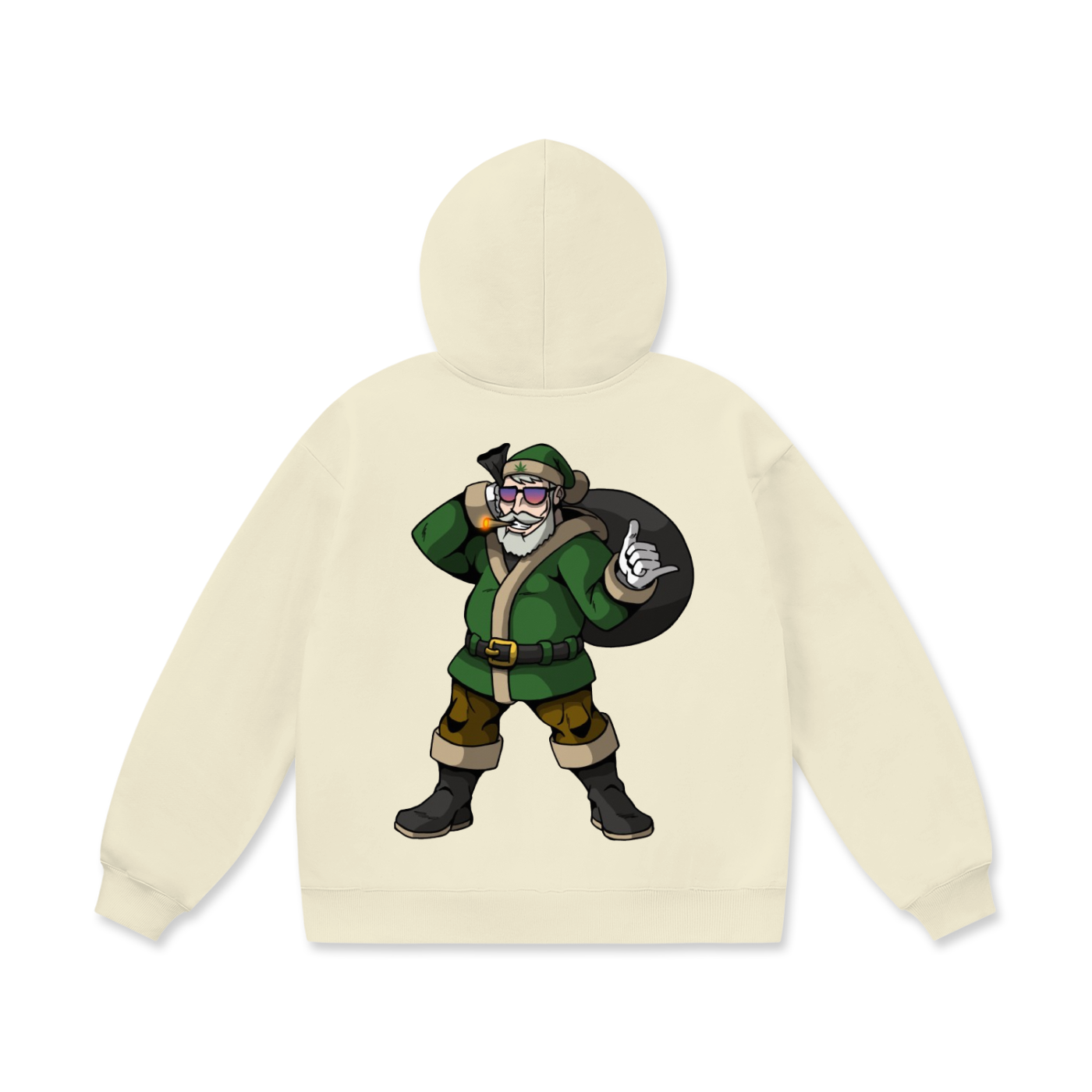 Oversize Heavyweight Fleece Hoodie "Purpose Of Sativa Claus"