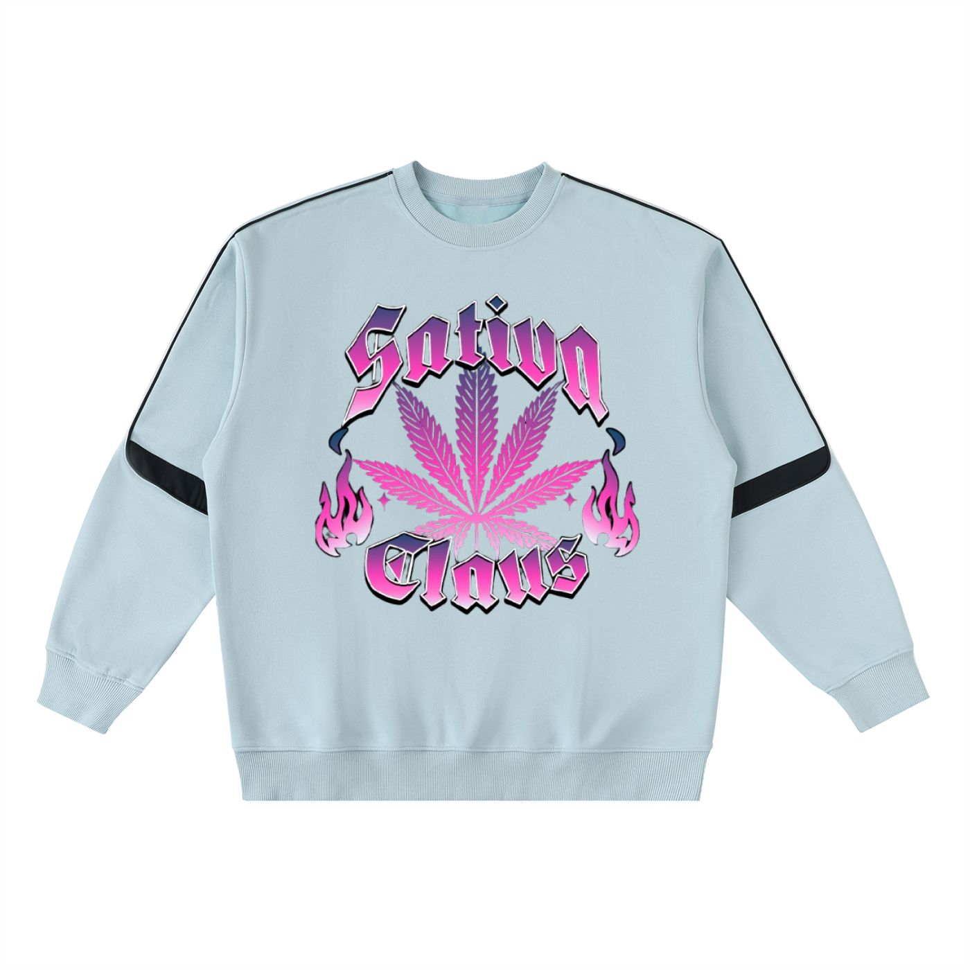 Oversized Crewneck Taped Sweatshirt "Purple Sativa"