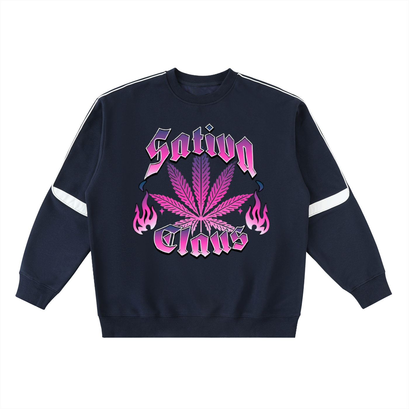 Oversized Crewneck Taped Sweatshirt "Purple Sativa"
