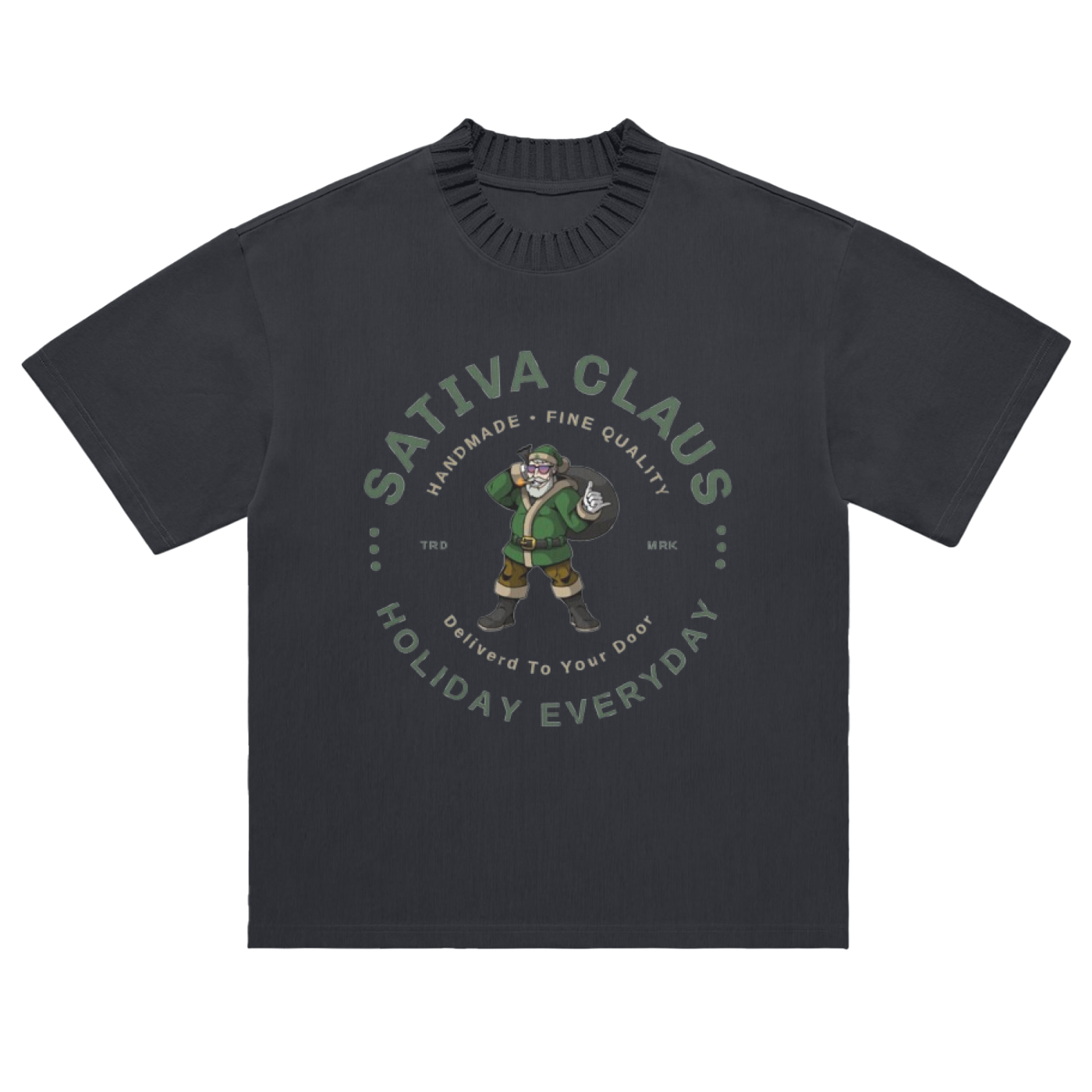 Heavyweight Knitted Round Neck T-Shirt "Holiday Everyday"