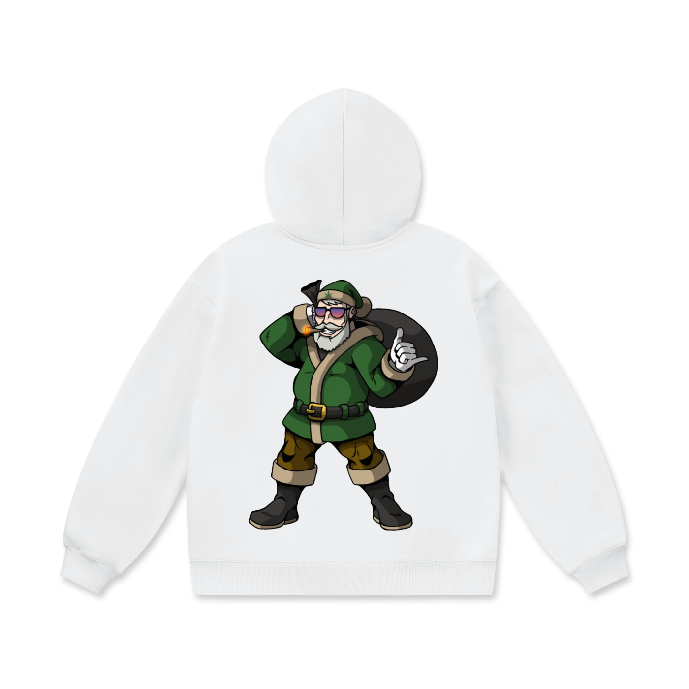 Oversize Heavyweight Fleece Hoodie "Purpose Of Sativa Claus"