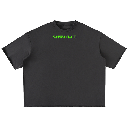 Oversized Washed Half Sleeve T-Shirt "Sativa Claus Experience"