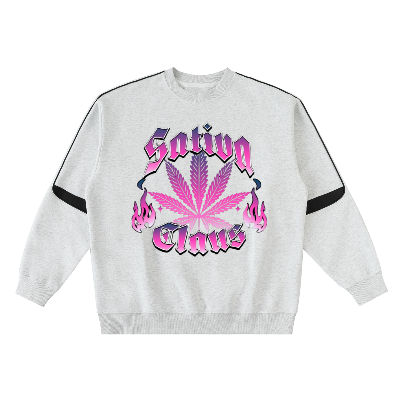 Oversized Crewneck Taped Sweatshirt "Purple Sativa"